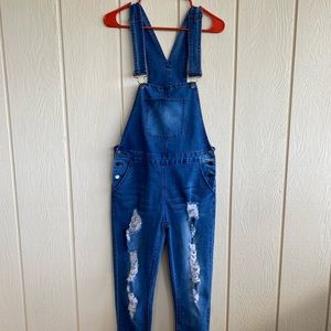 Fashion Nova Ripped Overalls